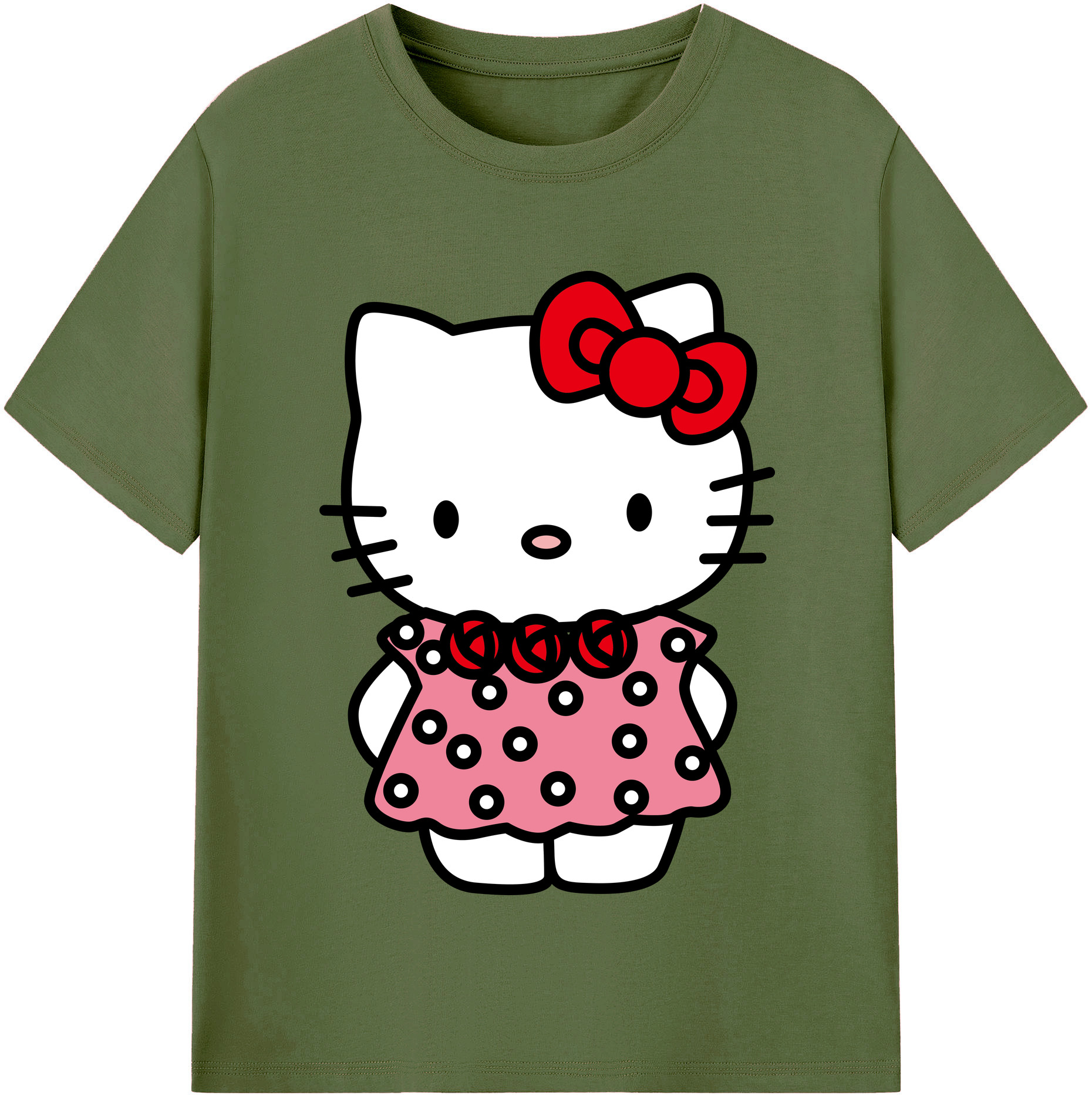 （画像用） Hello Kitty ハローキティ 綿100％半袖Tシャツ（フロントプリント）